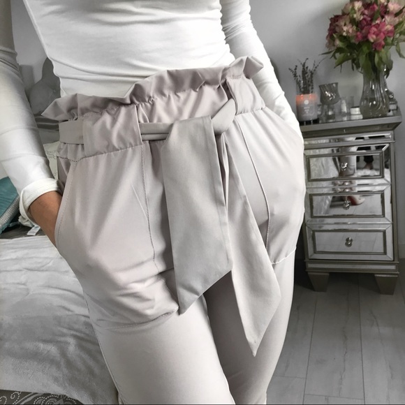 LAST 2!!!! High Waist Grey Chiffon Trouser Pant - Picture 7 of 8